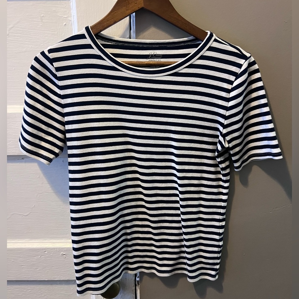 J Crew Perfect Fit Tee Striped M
